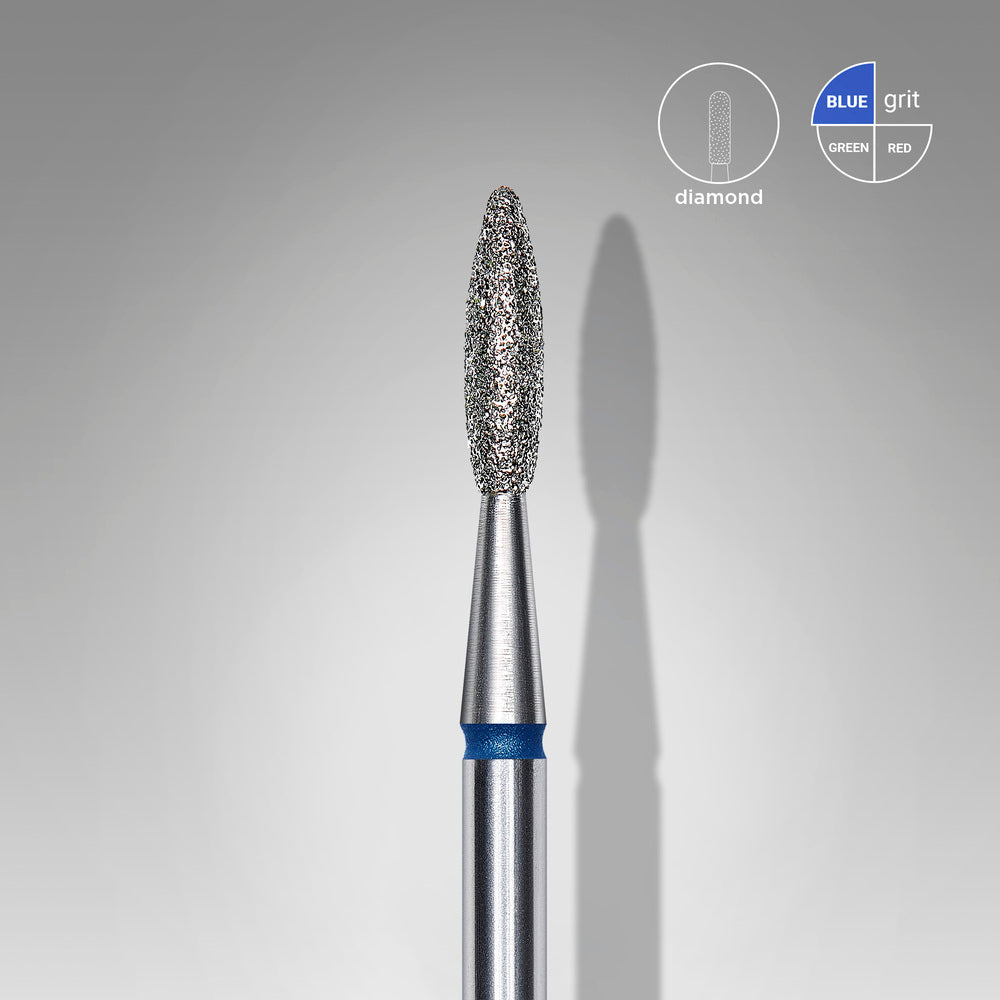Frez diamentowy płomień Staleks Expert, niebieski, 2.1 mm