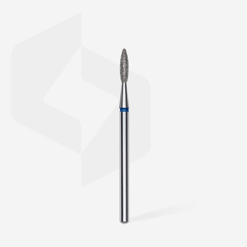 Frez diamentowy płomień Staleks Expert, niebieski, 2.1 mm