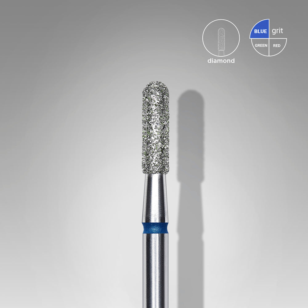 Frez diamentowy cylinder zaokrąglony Staleks Expert, niebieski, 2.3 mm