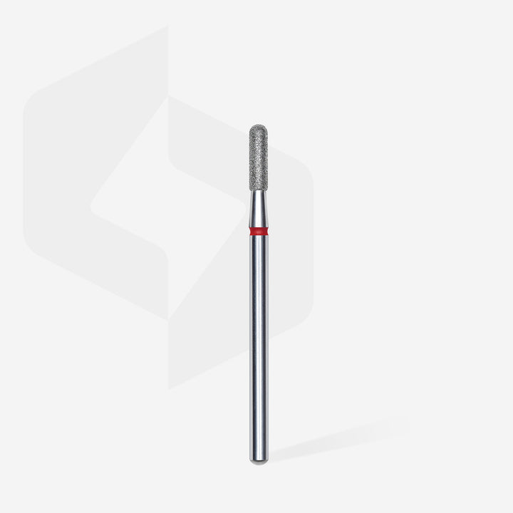 Frez diamentowy cylinder zaokrąglony Staleks Expert, czerwony, 2.3 mm
