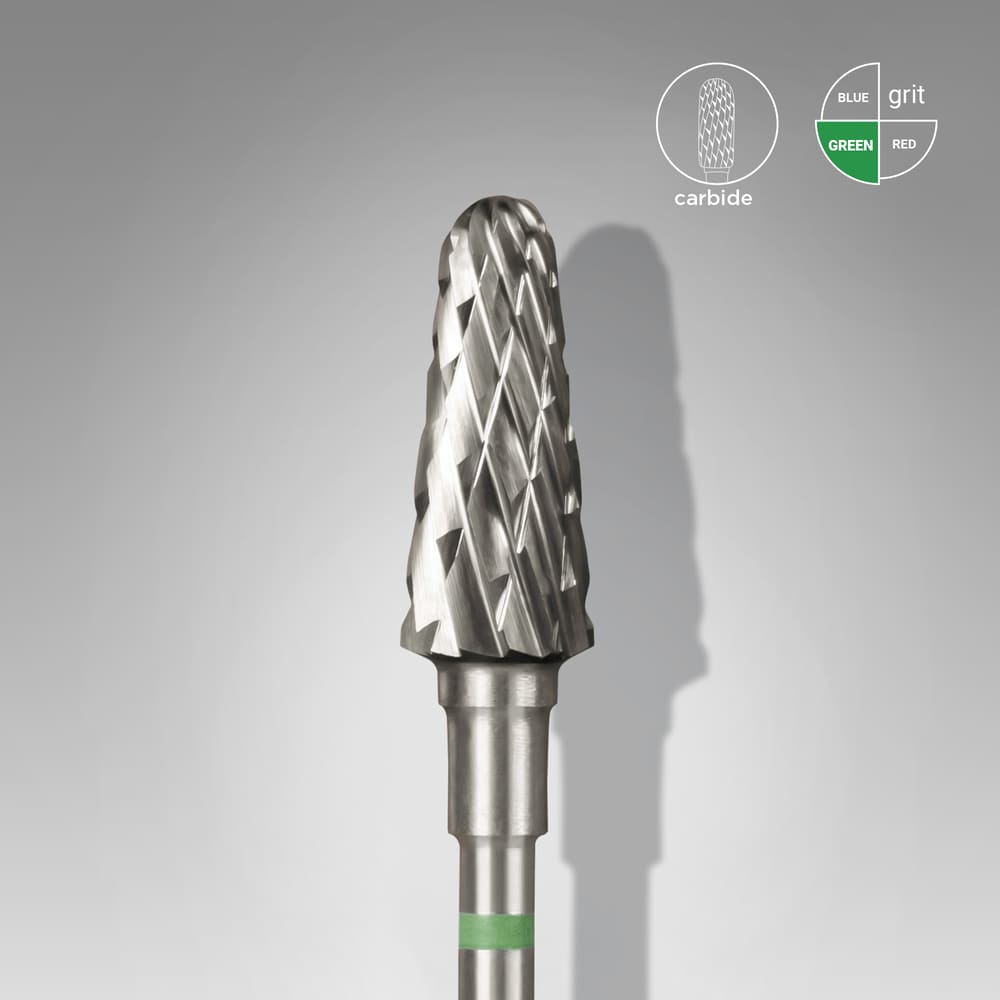 Frez z węglików spiekanych ścięty stożek Staleks Expert, zielony, 6 mm