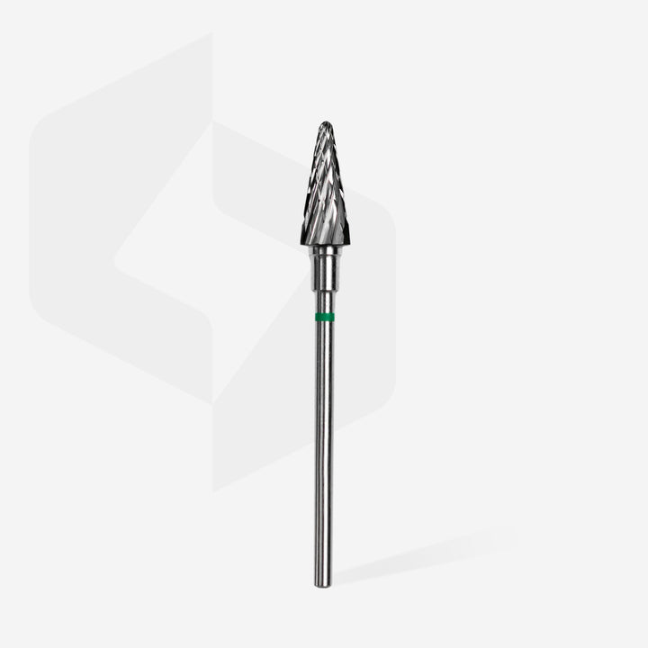 Frez z węglików spiekanych stożek Staleks Expert, zielony, 6 mm