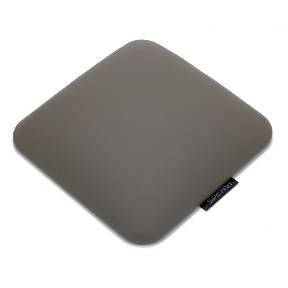 Ergonomiczna poduszka pod łokieć do manicure SPENVI Mini szara z ekoskóry na białym tle. #kolor_gray