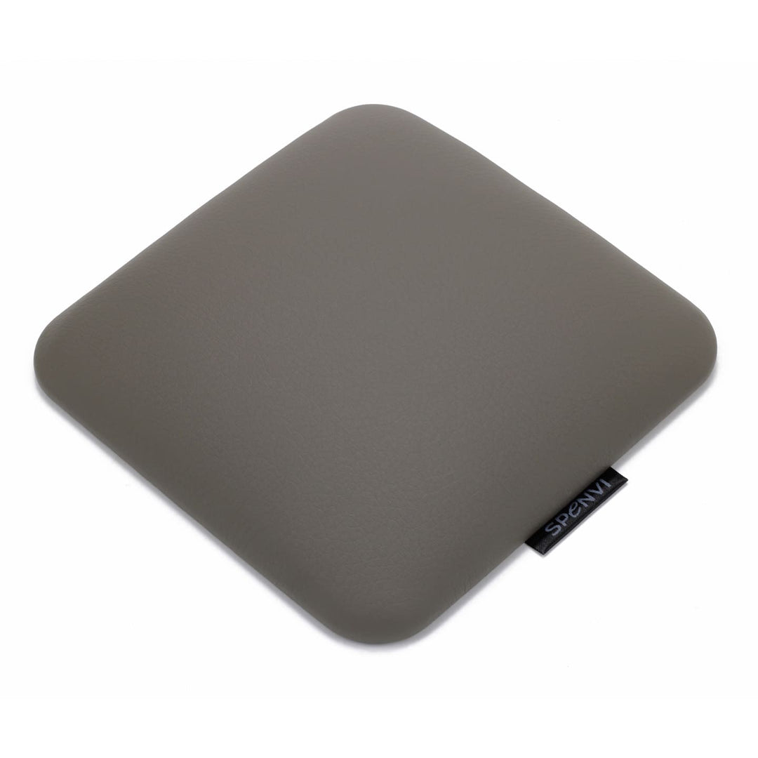 Ergonomiczna poduszka pod łokieć do manicure SPENVI Mini szara z ekoskóry na białym tle. #kolor_gray
