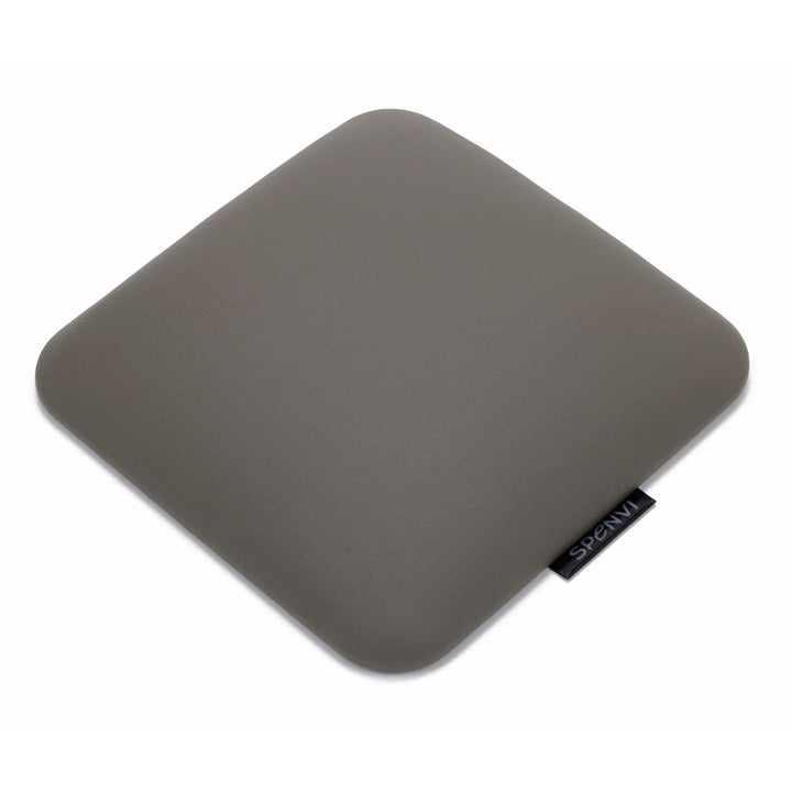 Ergonomiczna poduszka pod łokieć do manicure SPENVI Mini szara z ekoskóry na białym tle. #kolor_gray