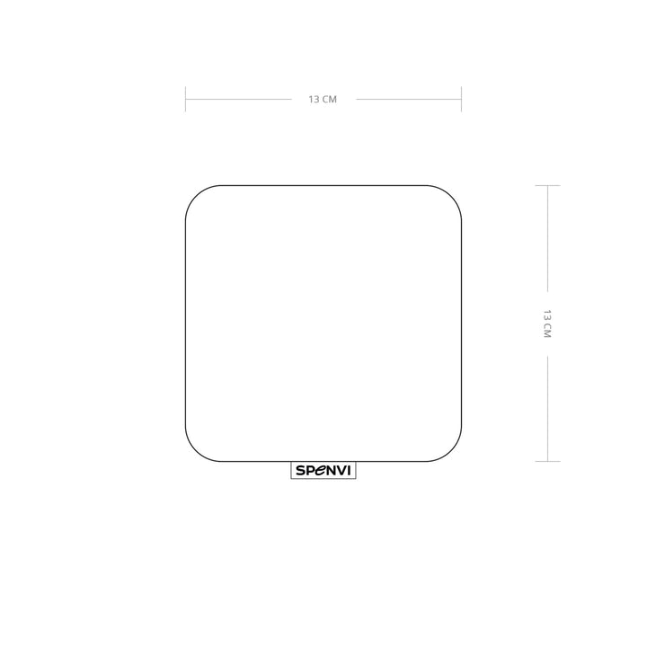 Rysunek techniczny poduszki pod łokieć do paznokci SPENVI Mini z podanymi wymiarami w centymetrach. #kolor_gray
