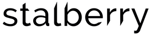 Stalberry logo in black text on clear background