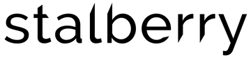 Stalberry logo in black text on clear background