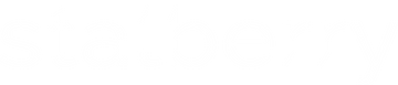 Stalberry logo in white text on clear background