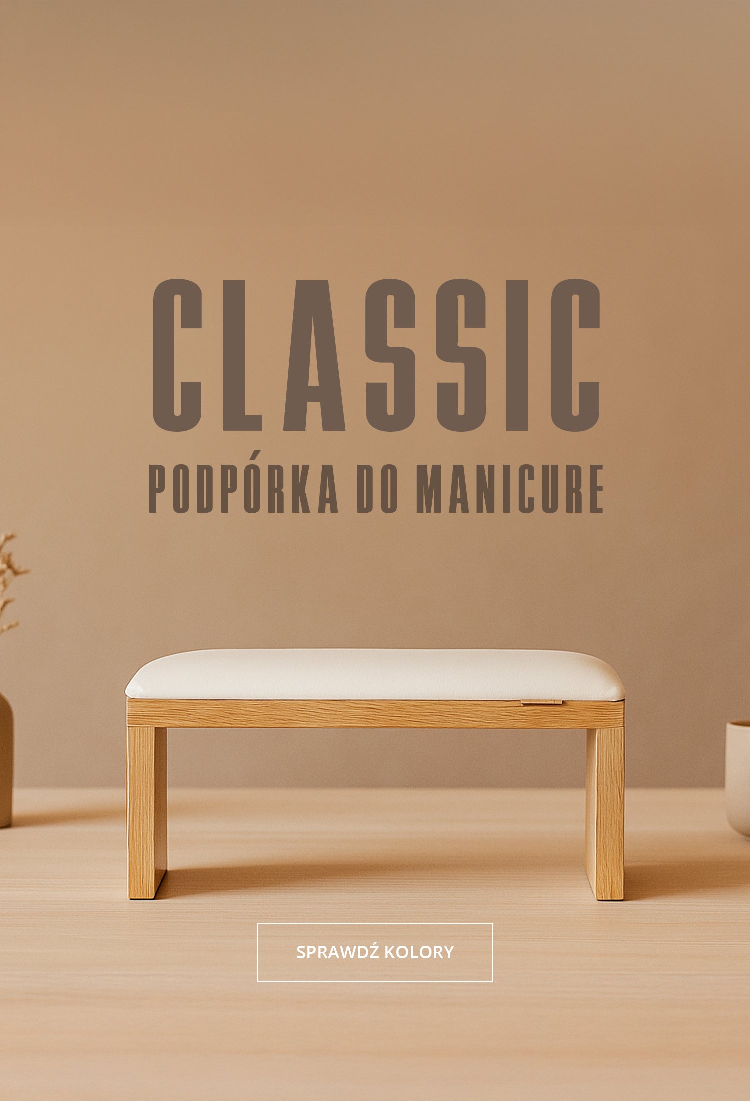 Podpórka do manicure Classic White na drewnianych nóżkach
