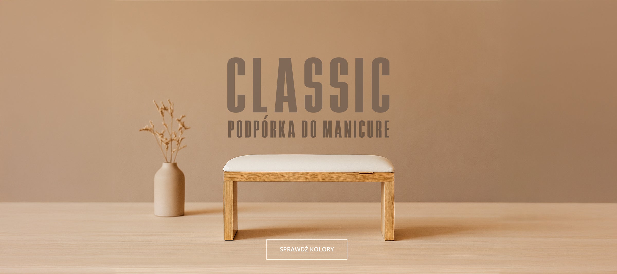 Podpórka do manicure Classic White na drewnianych nóżkach