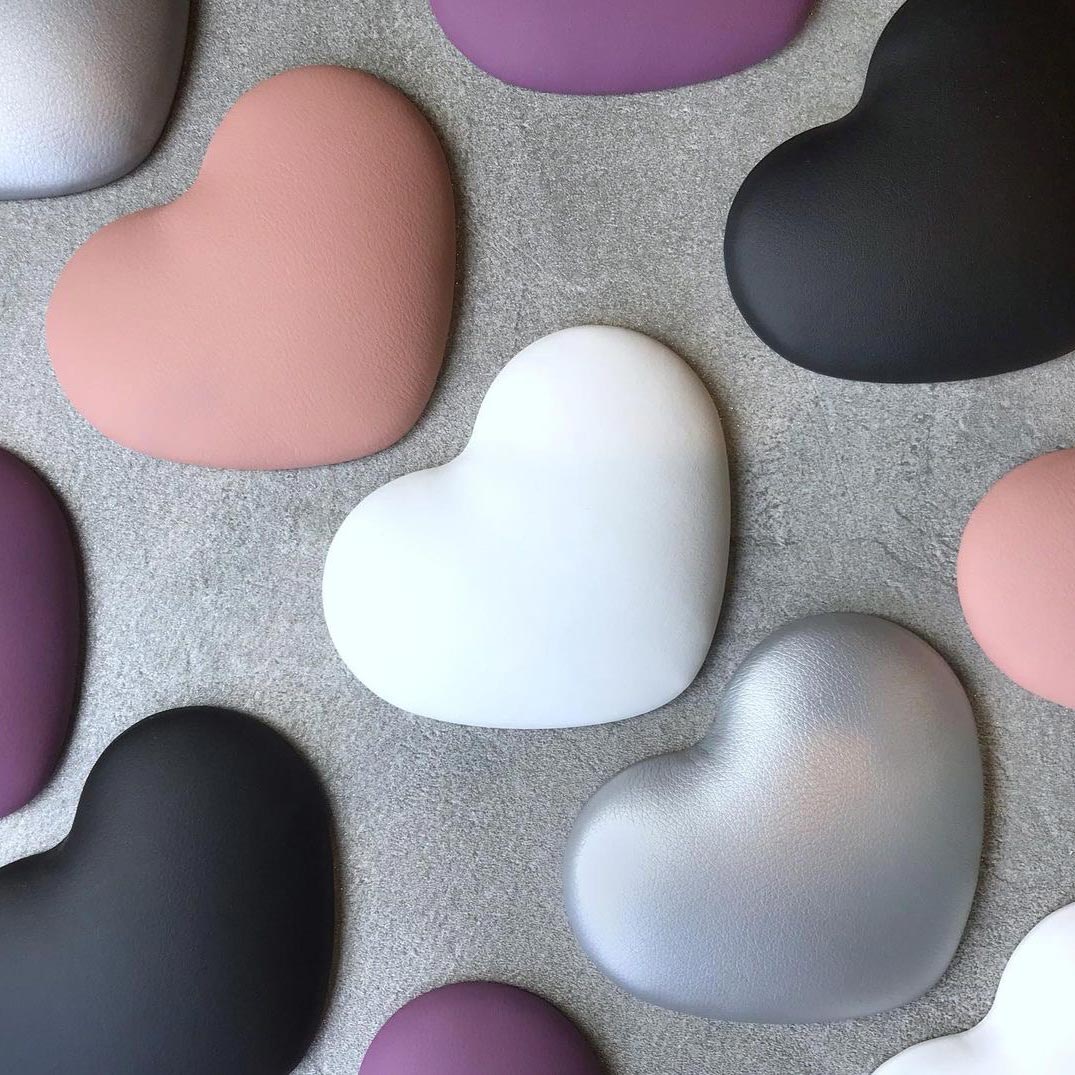 Poduszki pod łokieć Heart – zestaw kolorów (white, silver, light pink, black)