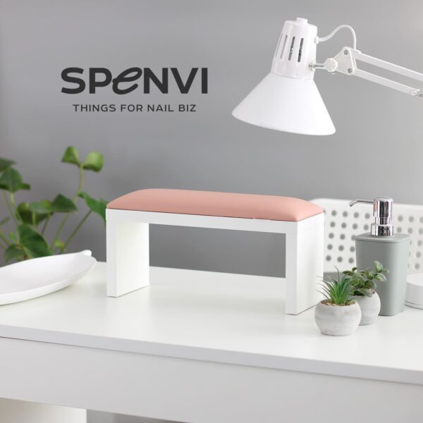 Podpórka do manicure SPENVI Classic Light Pink na białych nóżkach 4