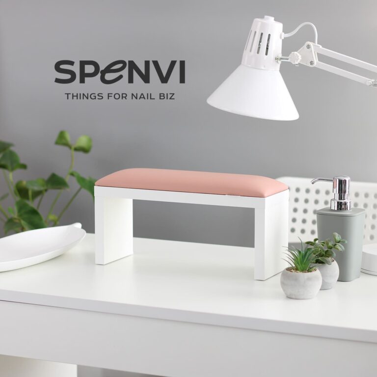 Podpórka do manicure SPENVI XL Light Pink na białych nóżkach